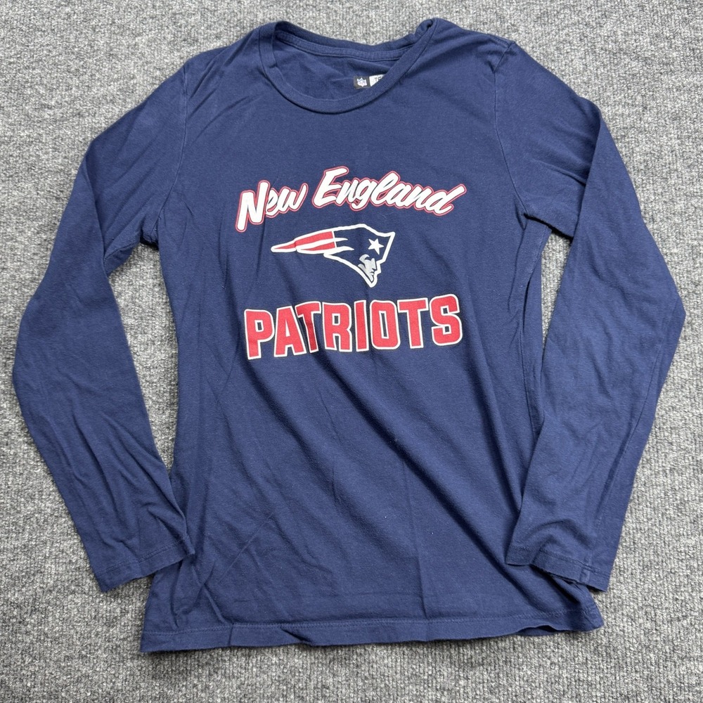 New England Patriots NFL Team Apparel Shirt Womens Small Blue Long Sleeve